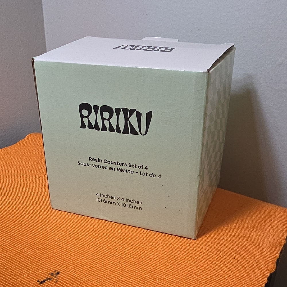 New Ri-Ri-Ku Resin Coasters Set of 4